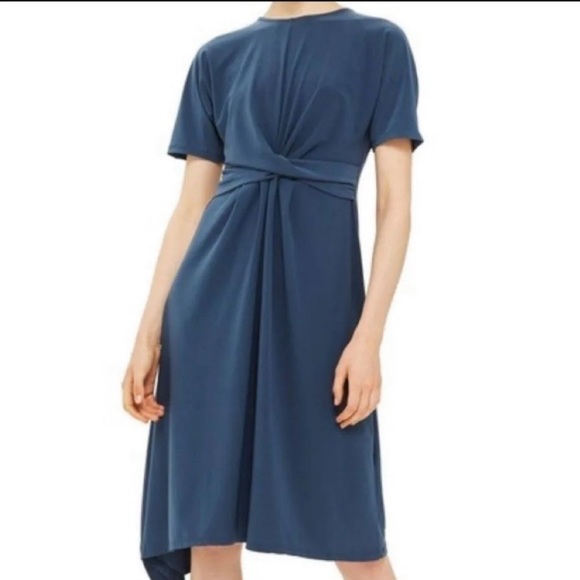 Twist-Front Jersey Midi Dress - Understated Elegance
